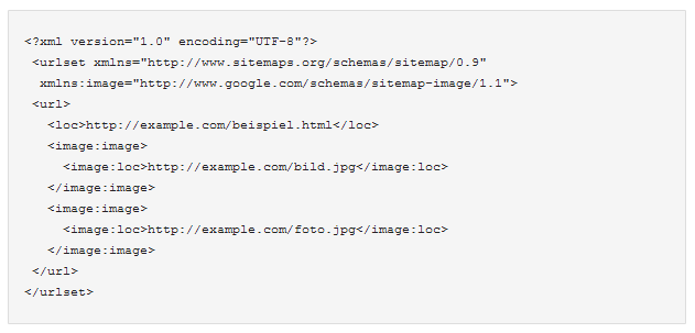Bilder-XML-Sitemap: Sie dient ausschließlich den Suchmaschinen und verknüpft Bildinhalte mit weiteren Attributen