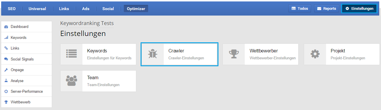 optimizer_crawler-einstellungen