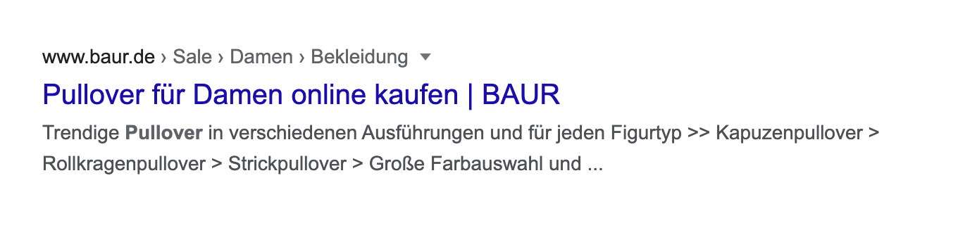 Suchtreffer in den Google Suchergebnissen.