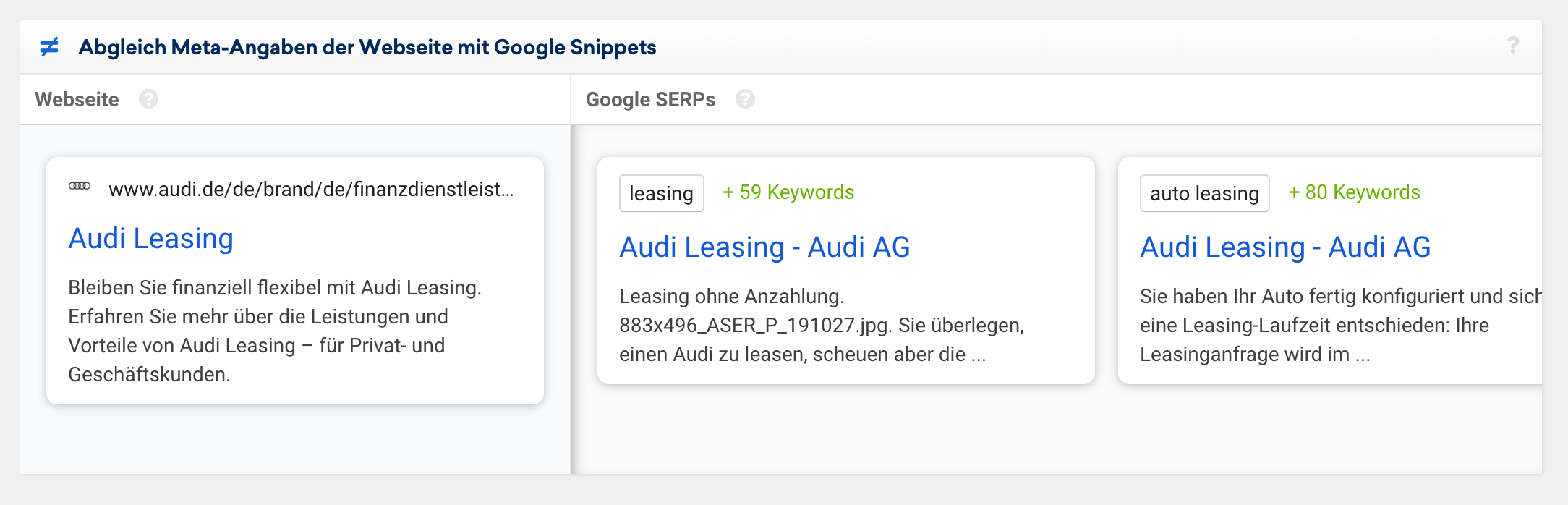 Googles shows the file names of images that can be found on the page of Audi's German website.