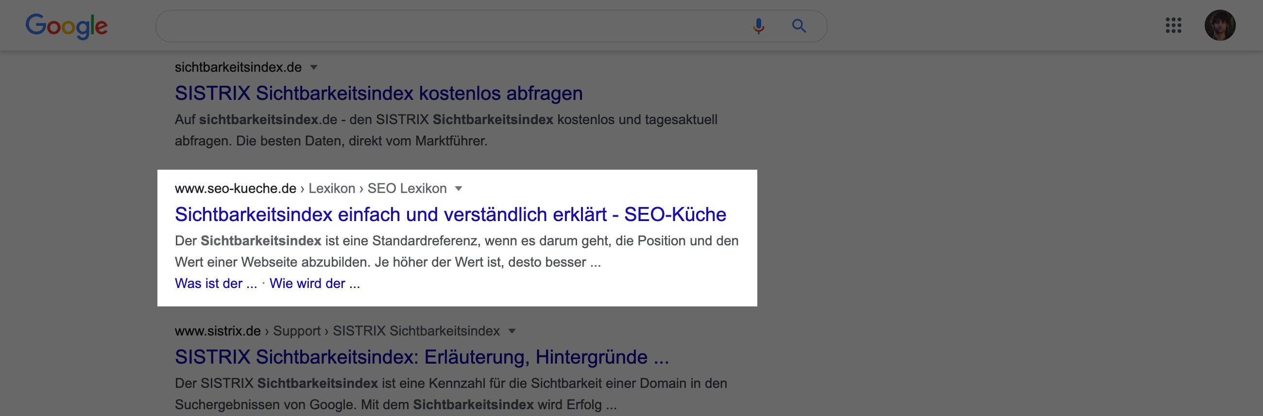 Suchtreffer in den Google-Suchergebnissen. Der Titel hat hier 63 Zeichen und wird nicht verkürzt dargestellt.