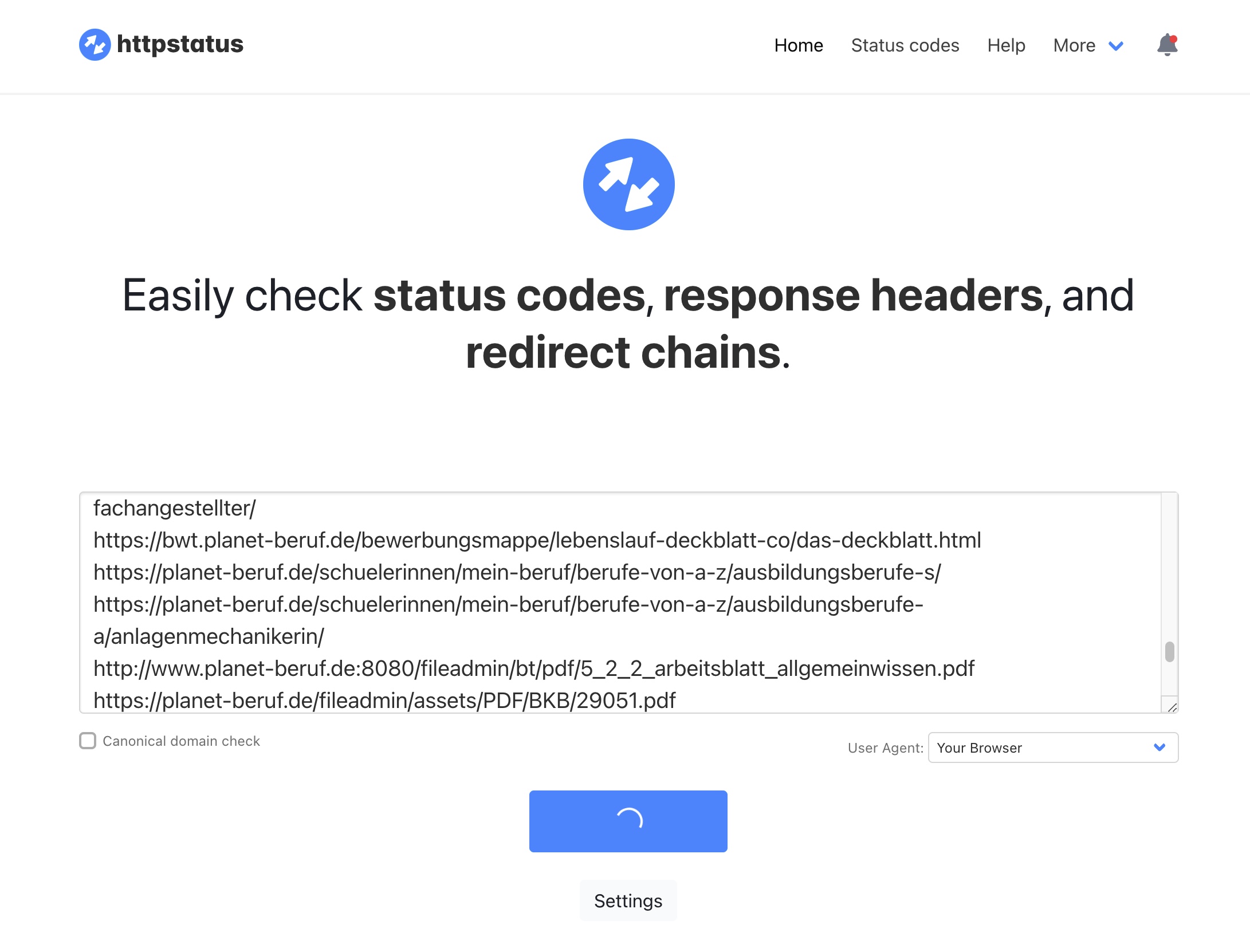 HTTP-Statuscode untersuchen