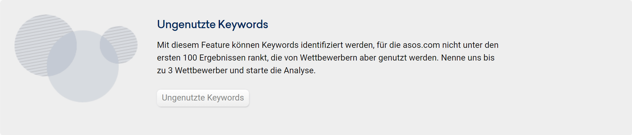 Funktions-Vorstellungsbox für die "Ungenutzten Keywords" im Unterpunkt "Chancen" der SISTRIX Toolbox.