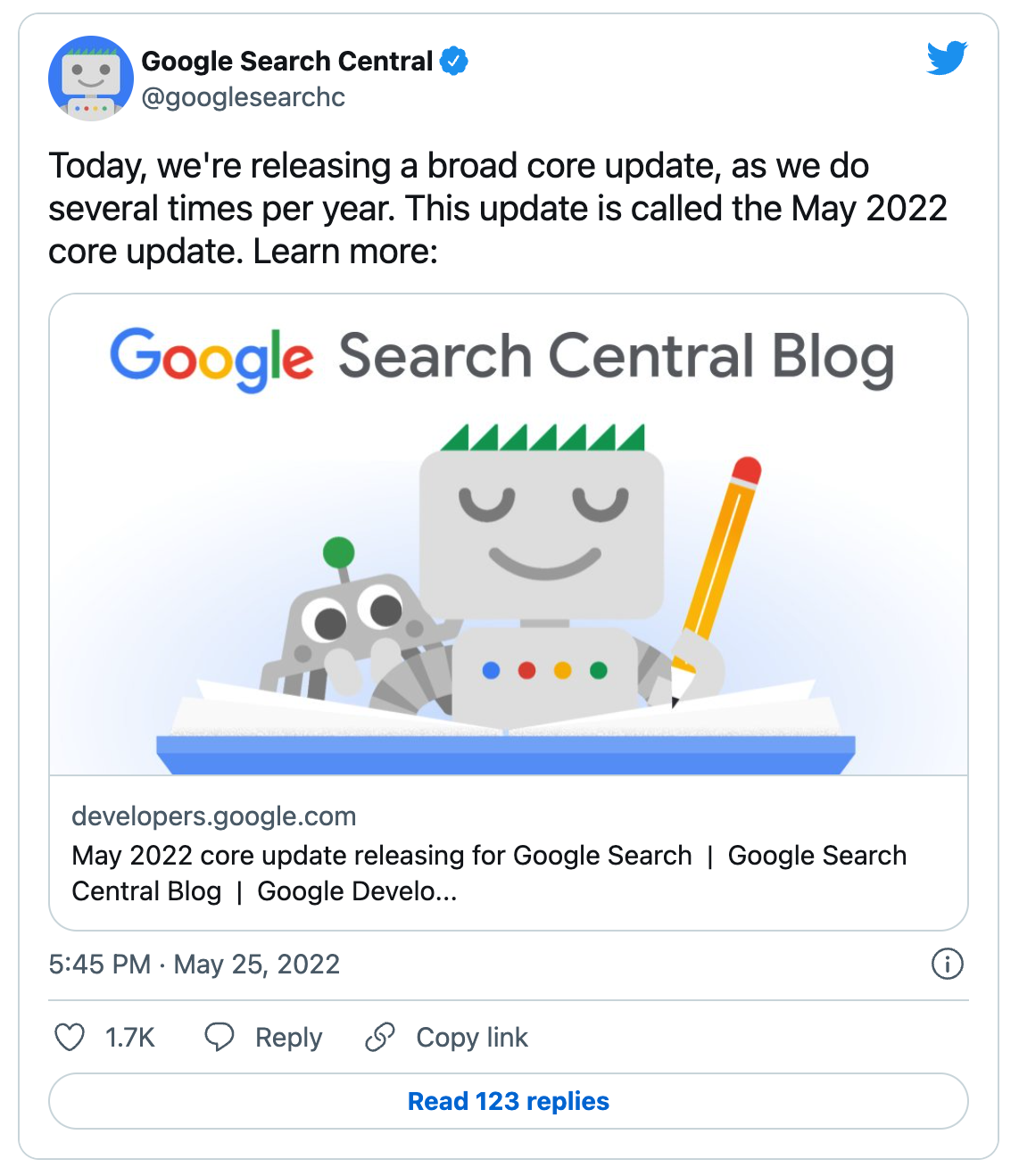 Annuncio ufficiale del Google Update