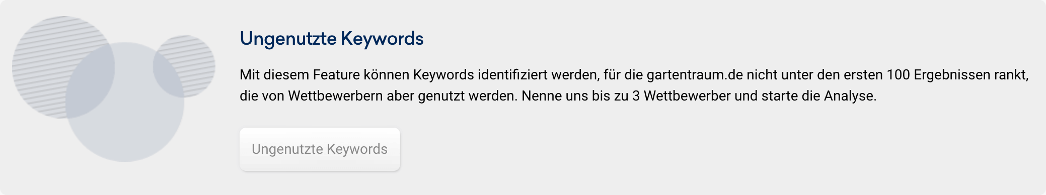 Funktions-Vorstellungsbox für die "Ungenutzten Keywords" im Unterpunkt "Chancen" in SISTRIX..