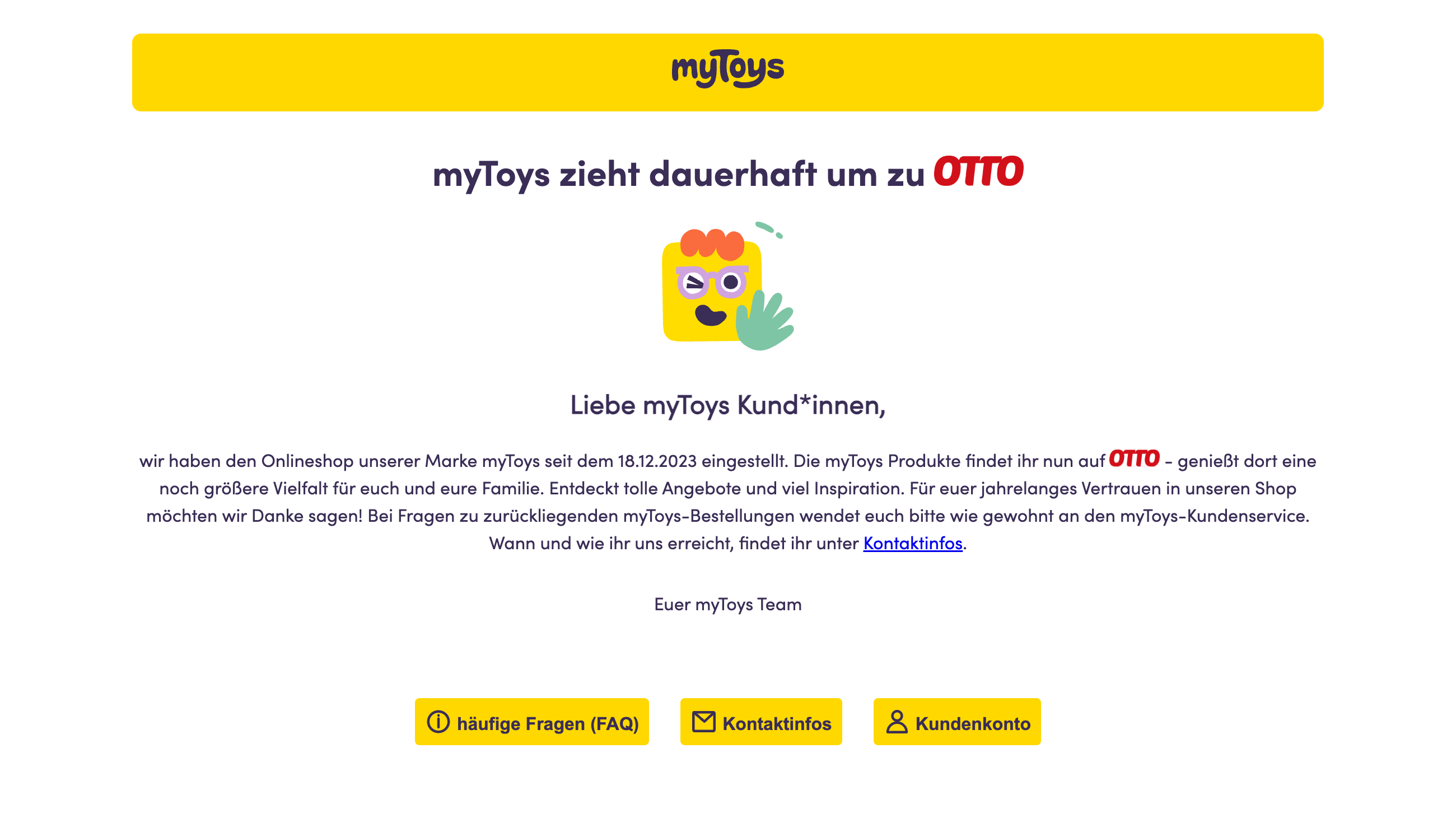 Die Startseite der Domain mytoys.de.