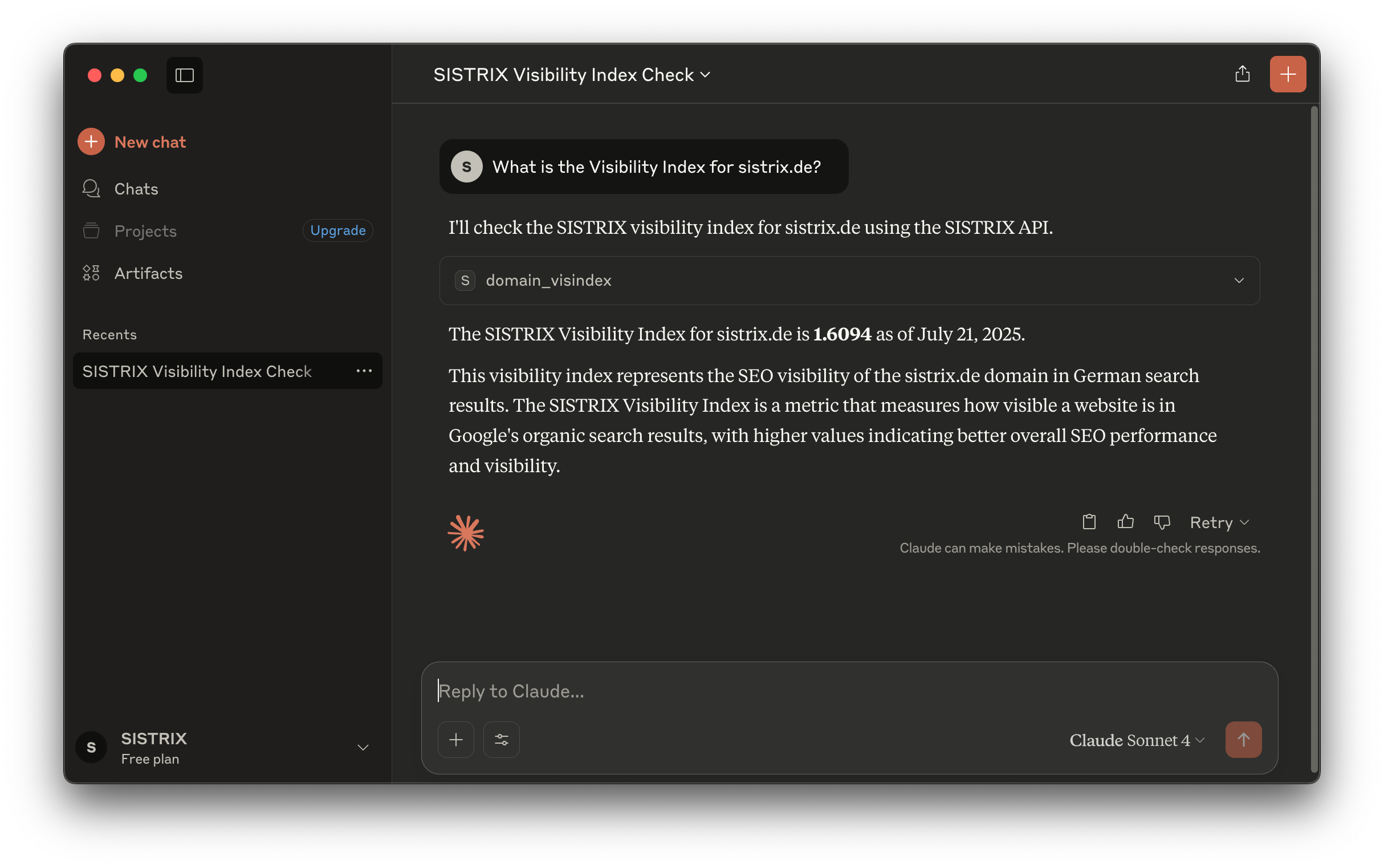 Esempio del server MCP di SISTRIX