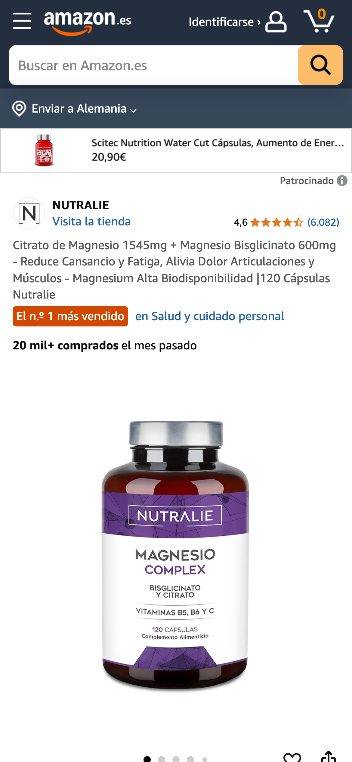 Nutralie Magnesium Complex Nahrungsergänzung, Bestseller in Spanien