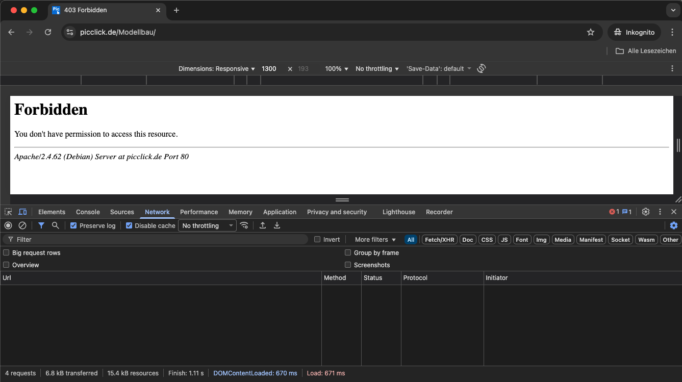 Screenshot einer weiteren PicClick-Detailseite “Forbidden”.