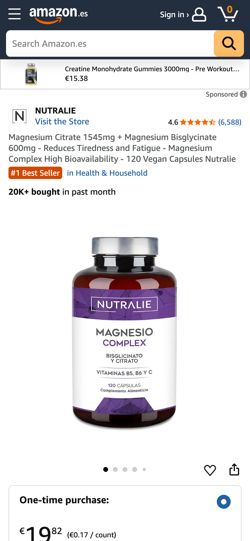 Magnesium Komplex Kapseln von Nutralie, Bestseller auf Amazon.es