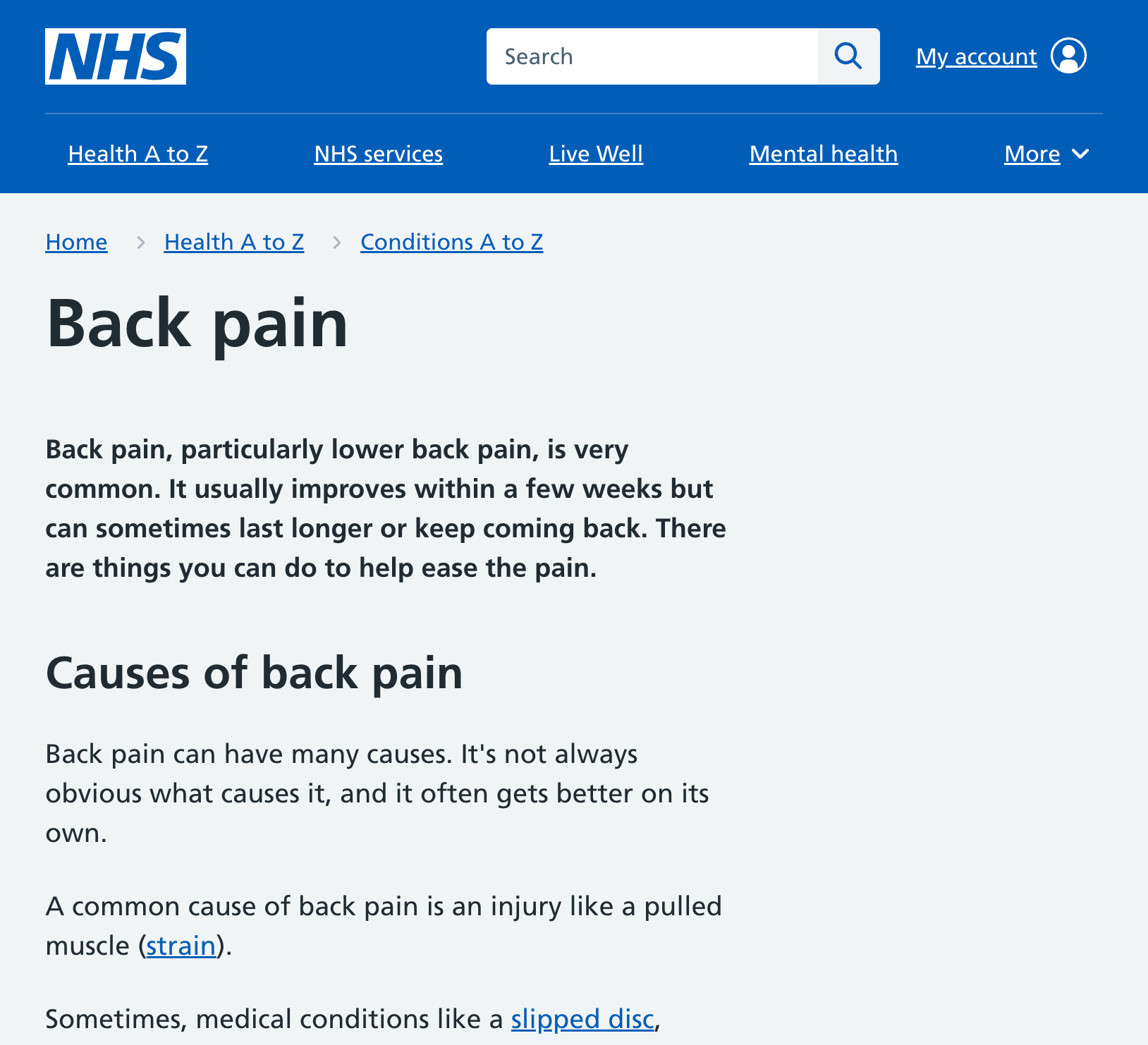 Esempio di testo medico