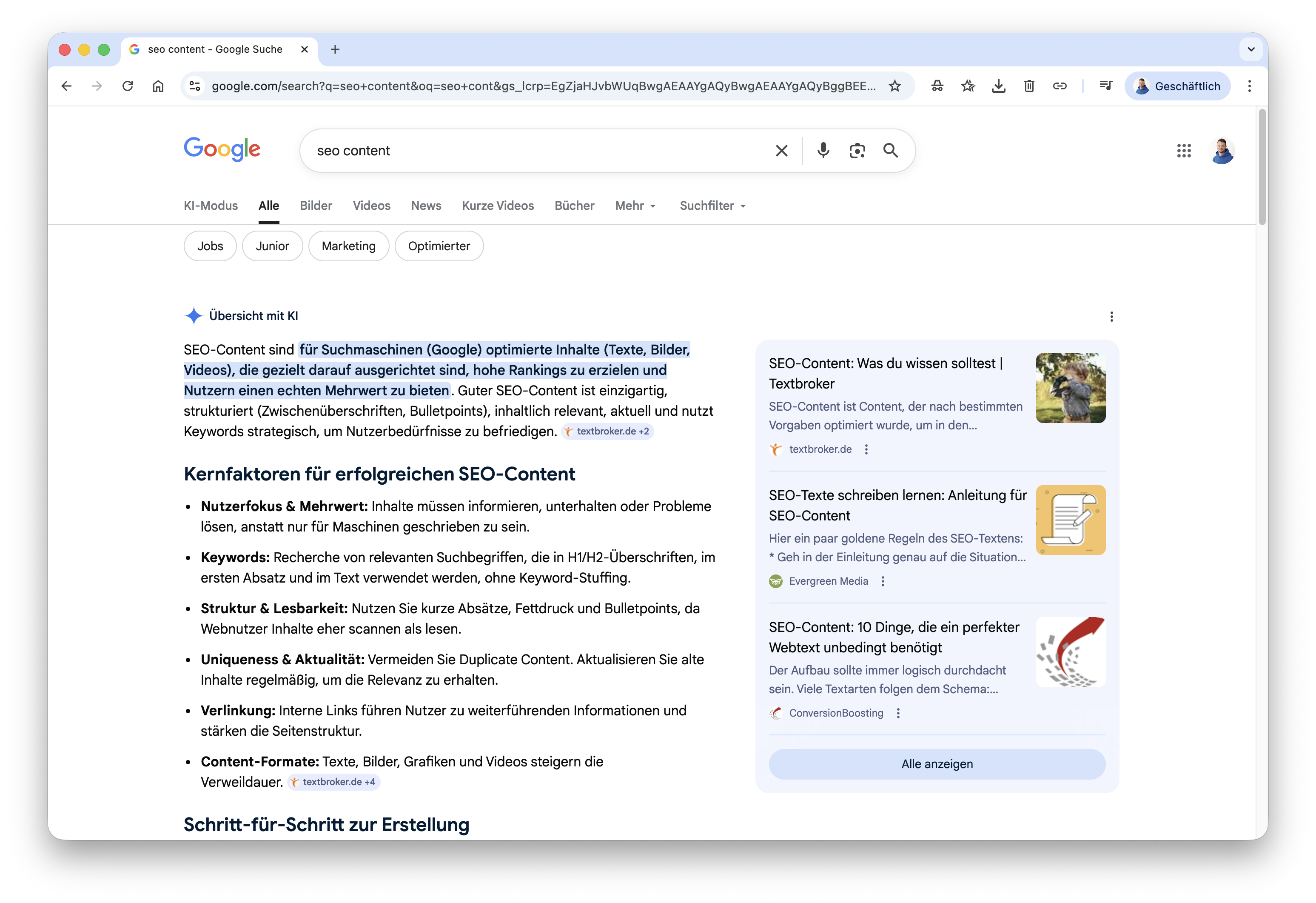 AI Overview für SEO-Content