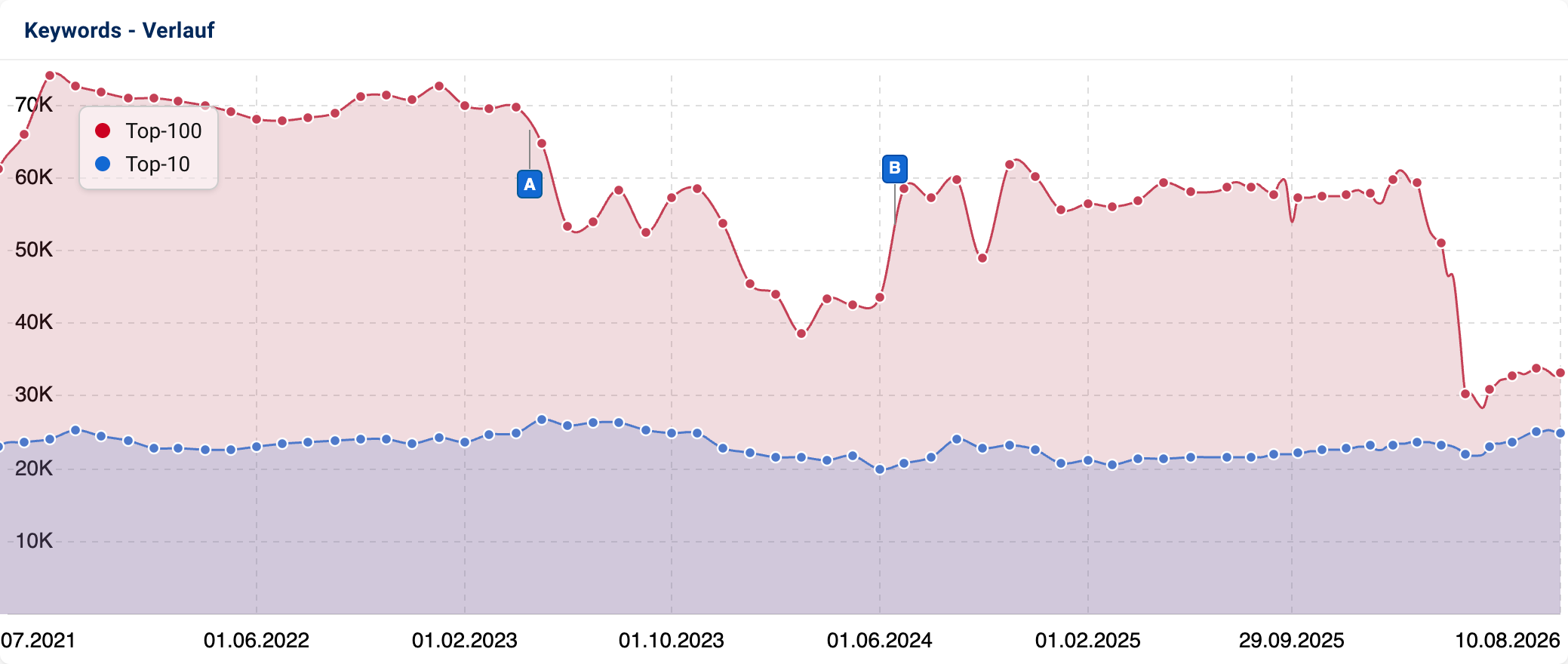 Top-10 und Top-100 Keywords von roastmarket.de